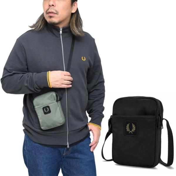 フレッドペリー FREDPERRY ショルダーバッグ メンズ レディース クリンクルナイロンスモールサイドバッグ Crinkle Nylon Small Side Bag L3341 [M便 1/1]