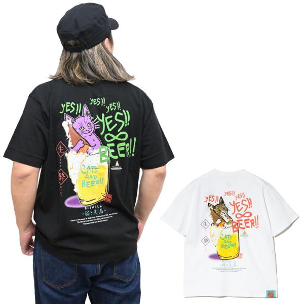 ゴースローキャラバン go slow caravan Tシャツ 半袖 メンズ RAY綿 猫と麦酒TEE 無限麦酒2 342610 [M便 1/1]