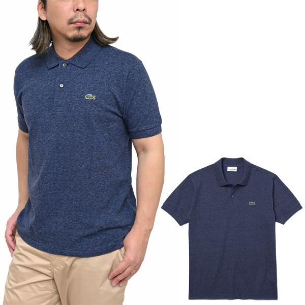 LACOSTE ネイビー ポロシャツ US M　日本製 LACOSTE（ラコステ） ポロシャツ 日本製 定番 半袖ポロ メンズ L1212