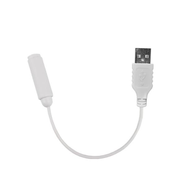 車用USBアース接続コード 単品【White】（シガーソケット接続用）