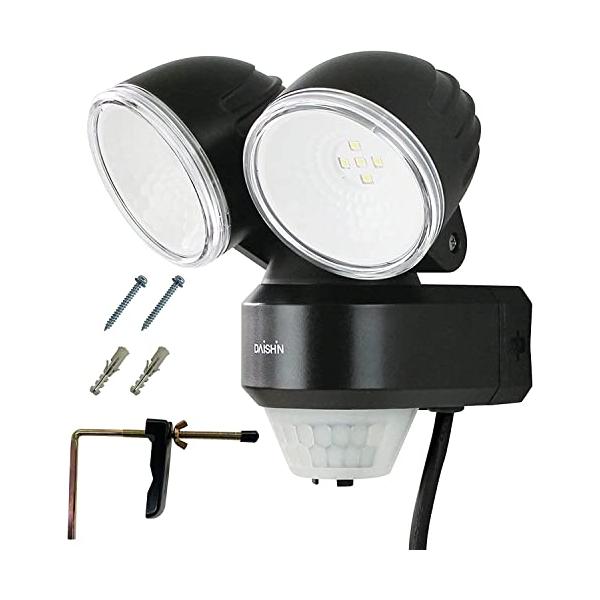 他サイト： DAISHIN 大進 センサーライト 2灯式 DLA-N4T200 AC コンセント 100V LED 人感センサーライト 屋外 外 屋内 室内の商品画像