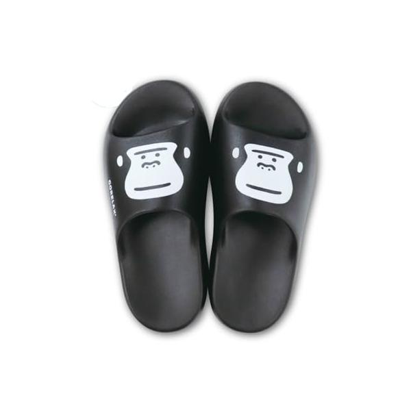 パイン・クリエイト ごリラックス まもるさんのもちっと湯上がりサンダル ブラック L 25P45499