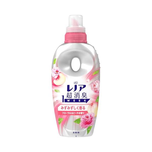 レノア 超消臭1WEEK 柔軟剤 みずみずしく香るフローラル&ピーチの香り 本体 490mL