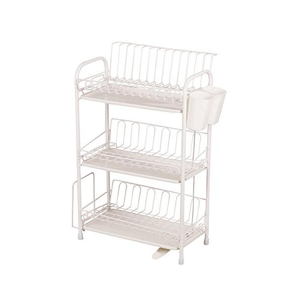 パール金属 アレスタ 水切り ラックスリム 3段 水が流れるトレー 食器対応 HB-1860