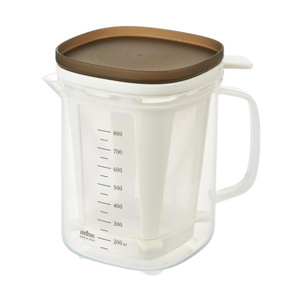 ホワイト/ブラウン/1 L/RE-1510・パッケージ個数:1・本体サイズ:120×158×150mm・本体重量:140g・フタ・こし網枠・容器:ポリプロピレン、メッシュ:ポリエステル・生産国:日本・(ポリプロピレン)耐熱温度:140℃、耐...