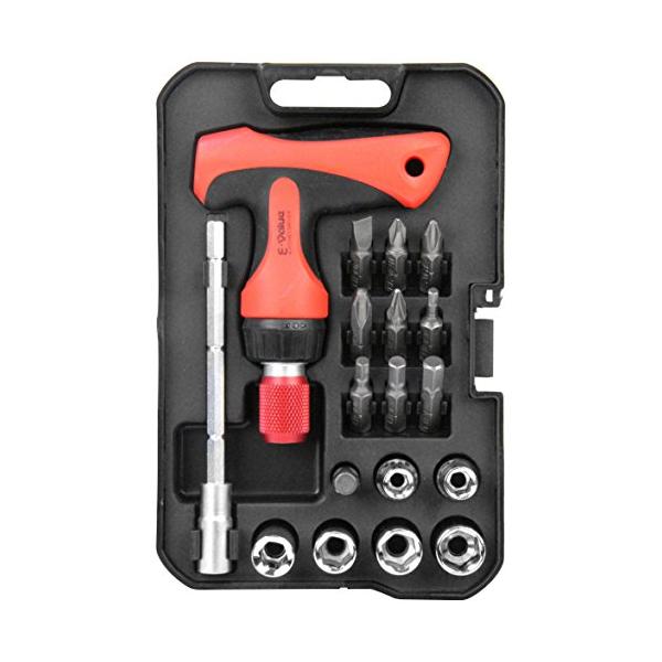 イーバリュー(E-Value) T型ハンドルラチェットドライバーセット ポジネジ対応 18個セット ERD-130