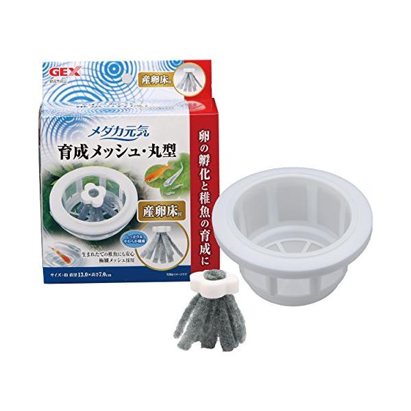 GEX メダカ元気 プラスチック 育成メッシュ 丸型 卵の孵化 稚魚の保護・育成用 食卵防止 産卵床付 メダカ飼育用