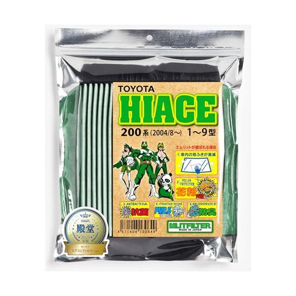他サイト： エムリットフィルター (MLIT) トヨタ ハイエース(200系) 「ガラスが汚れにくい」 エアコンフィルター 花粉対策 抗菌 抗カビ 防臭 エの商品画像
