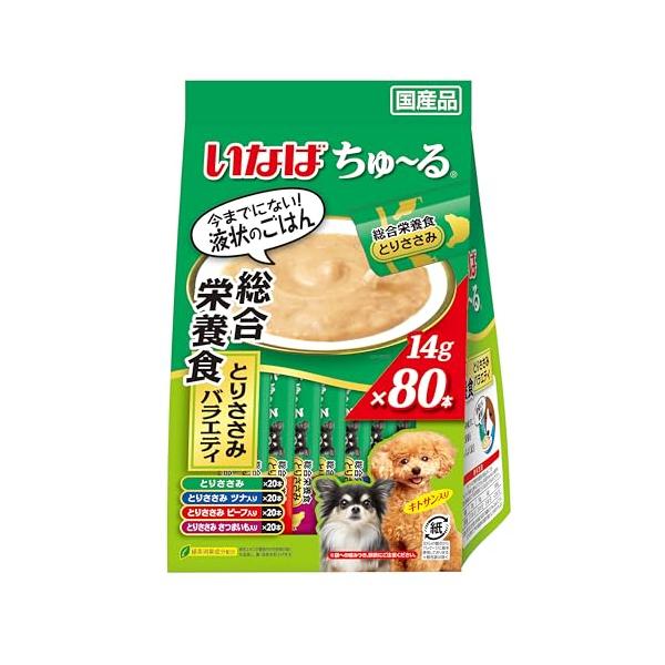 いなば ちゅ~る 総合栄養食 とりささみバラエティ 80本 犬用おやつ