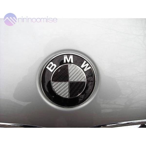 BMW 黒銀カーボン82mmエンブレム /ボンネットバッチ /ブラックカーボン/E36/E40/E46/E53/E60/E61/E63/E64/E65/E93/