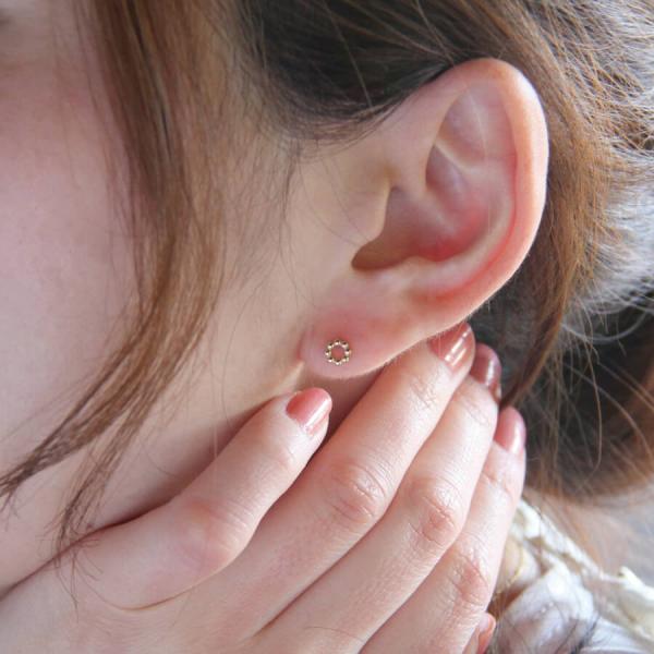 ピアス ゴールド pierce K10ゴールド ドーナツ サークル ポンデリング