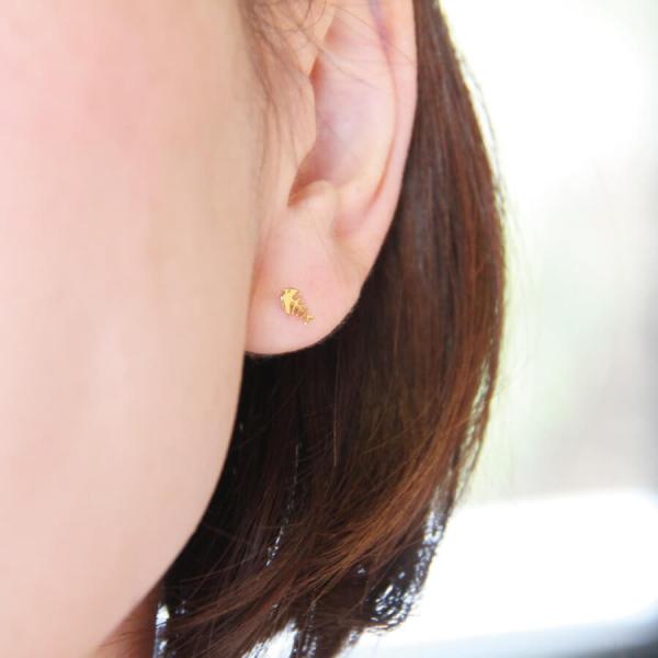 ピアス ゴールド pierce K10ゴールド 魚の骨 フィッシュボーン さかな