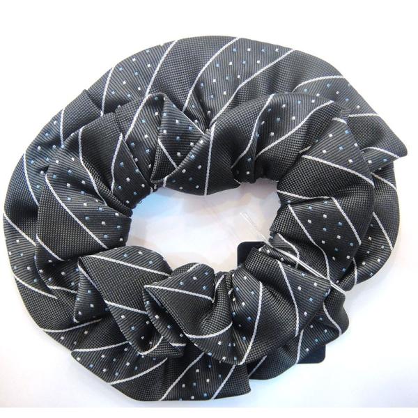 アウトレット】【現品限り】J8017-07 グレードットストライプシュシュ