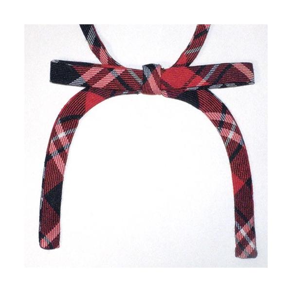 赤チェック柄のリボンタイです。素材：ポリエステル100%