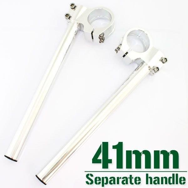 汎用 41Φ 41mm 41パイ アルミ削り出し セパレートハンドル セパハン キット シルバー 銀 カスタムパーツ パーツ バイク