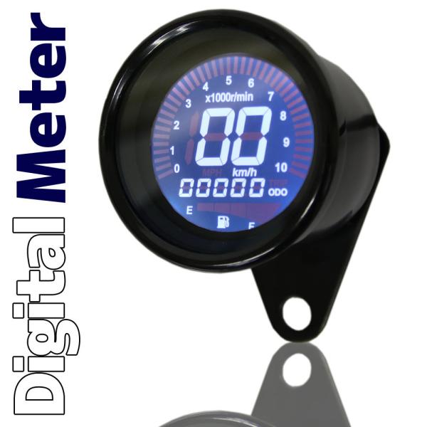 ėp oCNp 12V @B fW^ Xs[h[^[ ^R[^[ ̌^ 60mm 7Fؑ LEDobNCgt 160km/h ubN{fB Rv Ih[^[