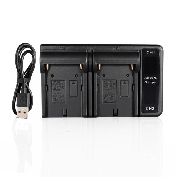 SONY ソニー NP-F550 NP-F570/5 互換 7.4V USB バッテリーチャージャー デュアル 充電器 HT90HB400 DT-9723LI リチウムイオンバッテリ-パックIVKD54004-L301