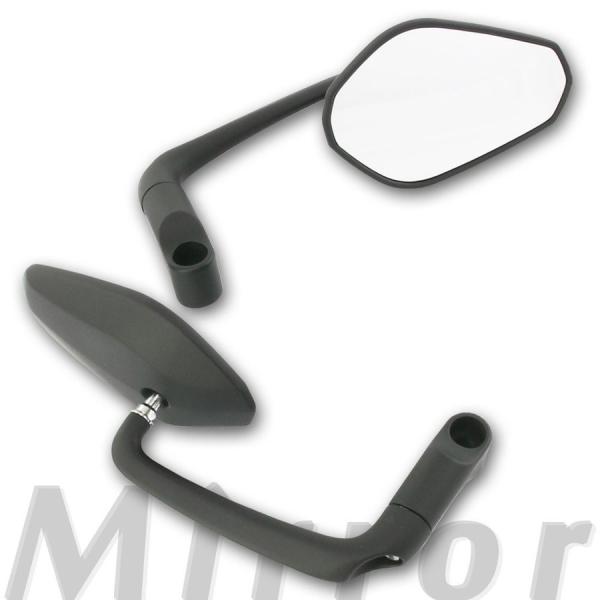 汎用 バレンミラー マットブラック 艶消し黒 取り付けネジ10mm/8mm バーエンドミラーとしても可能 左右2個セット バックミラー サイドミラー 補修：