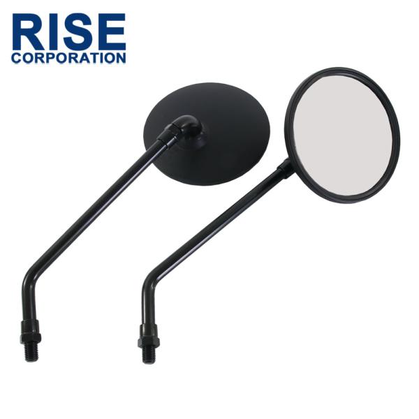 汎用 丸型ミラー ラウンドミラー 左右セット 正ネジ 10mm マットブラック 車検対応 バイク バイクミラー オートバイ ミラー パーツ