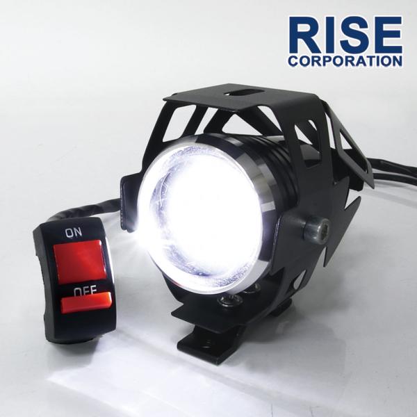 スポットライト LED プロジェクター 白色光 12V 24V 3モード切替 補助灯 フォグライト バイク 防水 砲弾型 高輝度 ヘッドライト カスタム 汎用