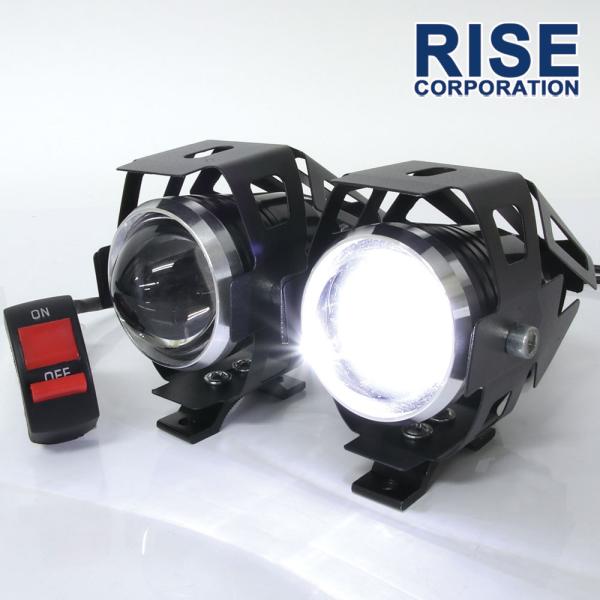 スポットライト LED プロジェクター 白色光 12V 24V 2個 セット 3モード切替 補助灯 フォグライト バイク 防水 砲弾型 高輝度 ヘッドライト