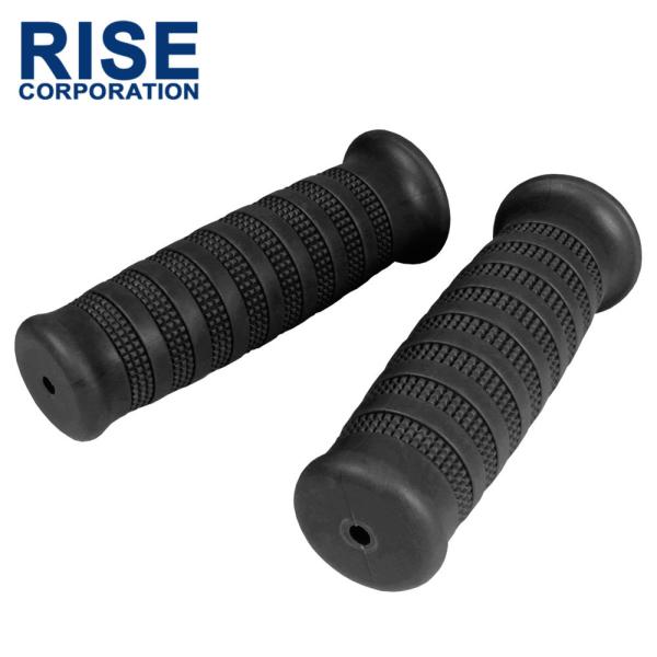 ラバーグリップ 22.2mm ブラック 汎用 左右セット カフェレーサー バイク カスタム パーツ 交換 補修 アクセル