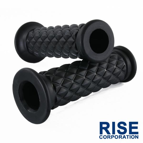 ダイヤモンドグリッド 22.2mm 貫通 クラシック ブラック 汎用  ハンドル グリップ バイク オートバイ パーツ カスタム 交換 補修