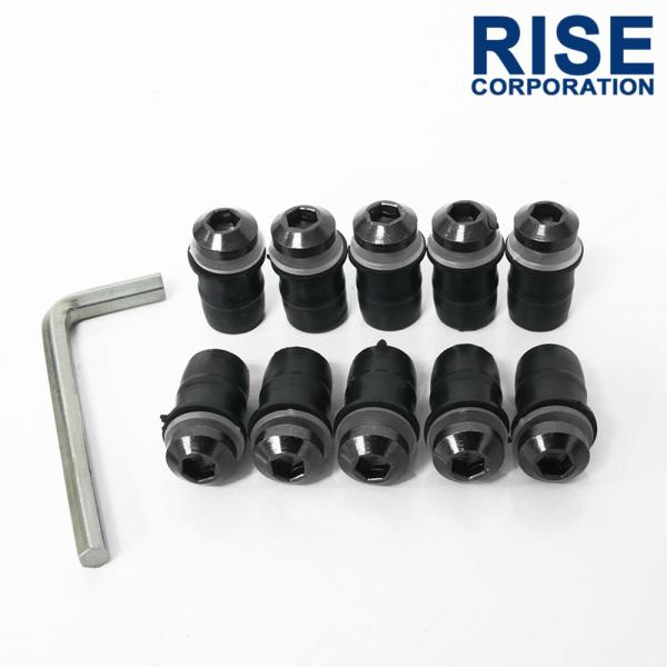 スクリーンボルト ブラック M5 5mm 15mm 10個セット スクリーンナット ウェルナット カウル バイク オートバイ 外装 部品 補修 交換 カスタム パーツ