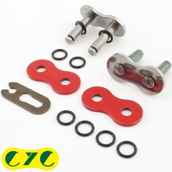 CYCカラーチェーン 520サイズ レッド 赤 カシメジョイント クリップジョイント 補修 リペア 修理