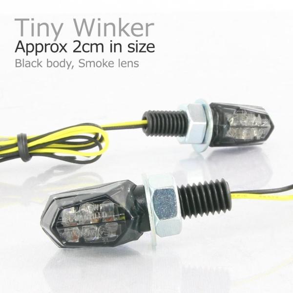 超小型 LED ウインカー マイクロ ミニ ウィンカー ブラックボディ スモークレンズ ヨーロピアン ユーロ 旧車 車検対応 2個セット バイク オートバイ