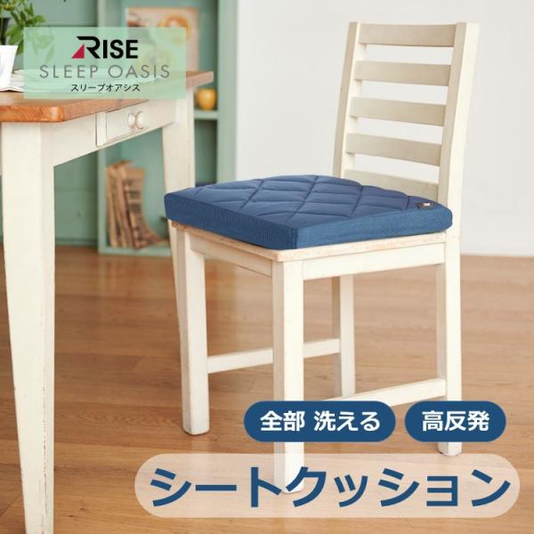 シートクッション 5.0 V02 スリープオアシス 全部洗える 高反発 ファイバー ライズ RISE クッション カバー取り外し 座クッション 椅子クッション ライズ RISE
