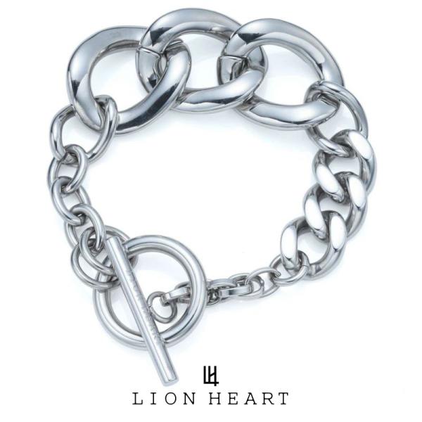 ライオンハート ミックスリンクチェーンブレスレット サージカルステンレス サイズ17cm 金属アレルギー対応 03BR014ASV LION HEART メンズ