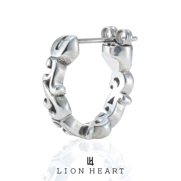 ライオンハート “HOWL” クロッシングピアス (アラベスク) シルバー925 1EA235A0SV LION HEART フープピアス サージカルステンレスポスト 1点売り 片耳用