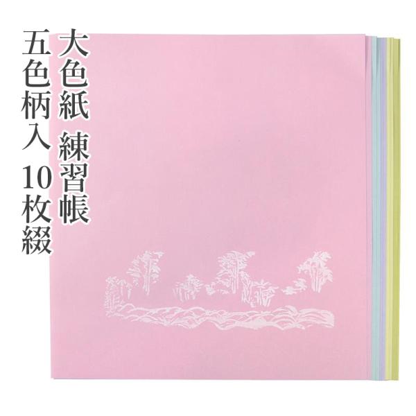 色紙 大色紙 練習帳 五色柄入 10枚綴