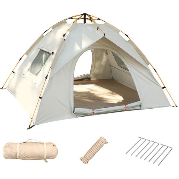 新品　テント ワンタッチテント 4人用 3WAY 二重層 設営簡単 キャンプテント uvカット加工 耐水圧3000ｍｍ 防風防水 通気性に優れ キャンプ アウトドア お花見 防災用 多機能 折りたたみポール付き 収納袋付き テント ワンタッチテント 3〜4人用 二重層 設営簡単 軽量 防風防水 UV