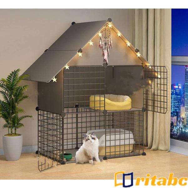 猫ケージキャットケージ3段コンパクト ハンモックキャットケージ