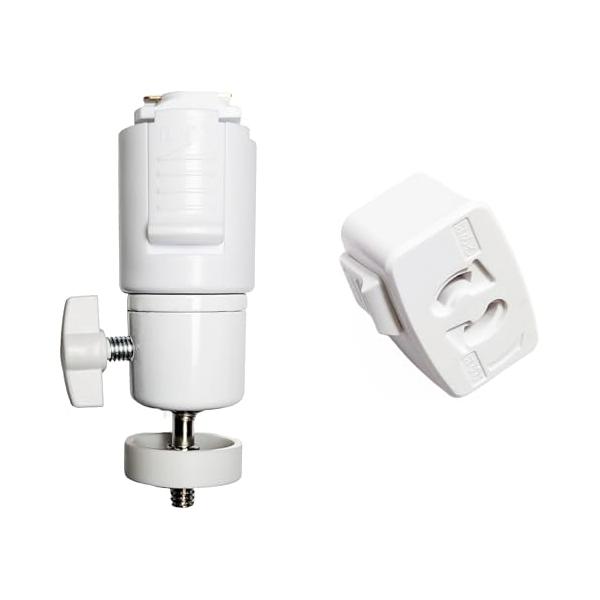 ワンタッチ装着、工具不要 標準仕様として１／４インチ 直径６．５ｍｍ ネジ穴を有している多くのＡＶ機器 プロジェクターやカメラ、照明、スピーカー、など を、工具を使わずワンタッチで簡単に天井レールに取付けることが可能なマウントブラケット。 ...