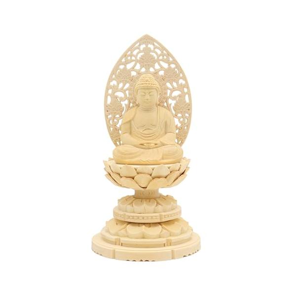 サイズ/身丈:2.0寸、総高:18.5cm、幅:10cm、奥行き:9cm材質：桧木 ヒノキ 生産国：中国ホーム＆キッチン:仏具・神具:仏像