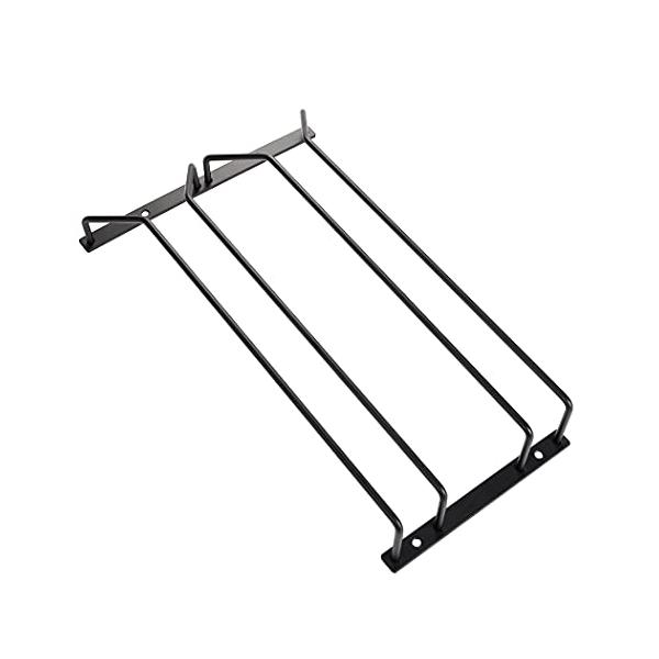 キャビネット下の厚みのある金属製ワイングラスホルダー。 非常に頑丈で、ワイングラスの収納に適しています。エレガントなブラックカラーのモダンなスタイル。 このワイングラスハンギングラックはレトロで、ご自宅やバーをヴィンテージに演出します。2列...