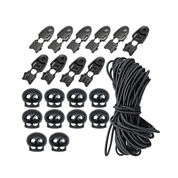 便利な10セット パッケージには、3.5mmのゴムロープが10m、コードエンドストッパーが10個、コードストッパーが10個という内容が含まれています。アウトドア活動やDIYプロジェクトなどの場合でも、手軽にまとめて購入することができます。コ...