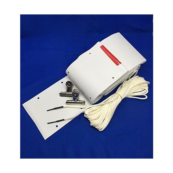 ターポリン白帯　0.6tｘ145ｘ12500　1枚４mmビニロン紐14m　1本仮止めクリップ　２個スポーツ&amp;アウトドア/硬式テニス/ネット・ゲージ