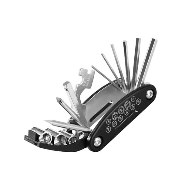 製品の内容16in1多機能 14GE/8/10/15mm六角ボルトレンチ、2/2.5/3/4/5/6mm六角棒レンチ、8/9/10mmソケットレンチ、プラス * ドライバー、マイナス - ドライバー、ソケット取り付けバー。 持ち運びに便利な...
