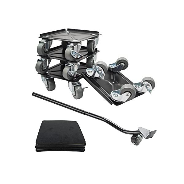 最大荷重1400kg 本体は厚さ約1.8MMの炭素鋼を採用し、フルセット使用時に最大荷重は1400KGとなります。プラスチックよりもっと安心感を与えられ、変形しにくく、長持ちできます。 前後左右に自由移動 ラバー製の360度回転キャスターで...