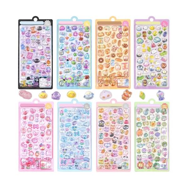 商品説明 かわいいぷくぷくシール8枚セット。サイズ：196*95mm。材質：PVC、プラスチック。モチーフ：いちご、ねこ、食べ物、月、パン、熊、おにぎり、恐竜、魚、おばけ、うさぎ、パンダなど。ご注意：ぷくぷくシールの中身は空っぽなので、予め...