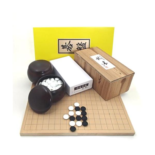 囲碁ラボ 囲碁セット 打ち心地十分な新桂7号折碁盤とガラス碁石新生竹