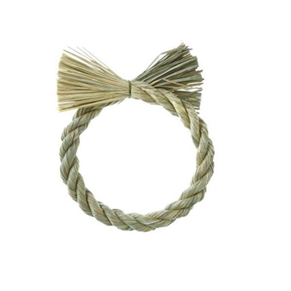 PURIZA しめ縄 わらルックリース マーブルグリーン 15cmホーム&amp;キッチン/仏具・神具/しめ縄
