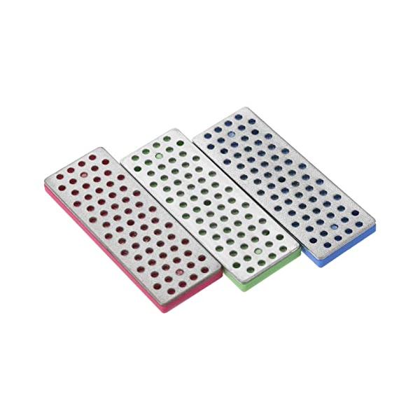 タイプ：粗目 ブルー 、細目 ピンク 、超細目 緑 ；グリットタイプ：360グリット/500グリット/1000グリット；サイズ：70*25*5mm / 2.8" x 1" x 0.2" 長さ*幅*高さ ；梱包リスト：3個 * ミニスキースノ...