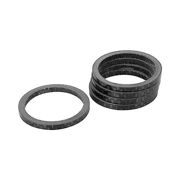 5個 カーボンファイバーヘッドセットスペーサー カーボンファイバーハンドルバーステムスペーサー 28mmステムに適合 サイクリング 自転車 マウンテンロードバイク用サイズ：内径：28.6mm、28.6mmヘッド、ステアラーチューブに適合。外...