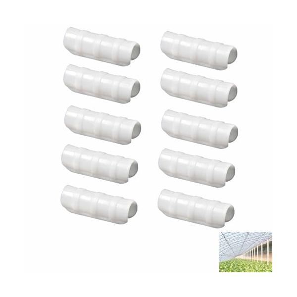 パッケージ内容 温室用クランプ10個が付属しています。これは日常使用や温室の交換に必要な量です。 適切なサイズ このクランプは24〜26mmの温室フレームチューブに適合します。また、他の種類のプラスチック製ステーまたは金属製の丸棒にも適して...