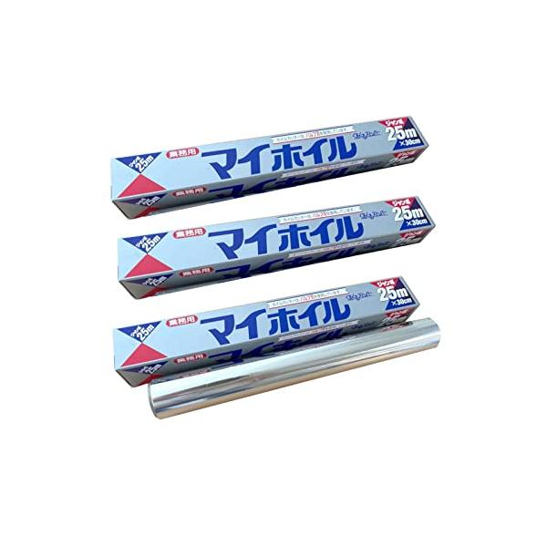 サイズ：幅30cm*長さ25m原産国：日本巻数の多い業務用アルミホイル。ホイルの飛び出し防止ストッパー付き。3本セットですドラッグストア/日用品/アルミホイル